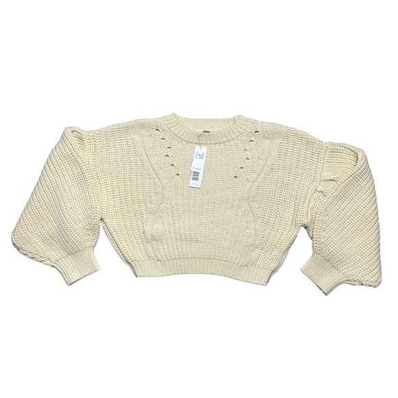TopShop Pointelle Detail Balloon Sleeve Knit Sweater M (8-10) - Picture 3 of 11